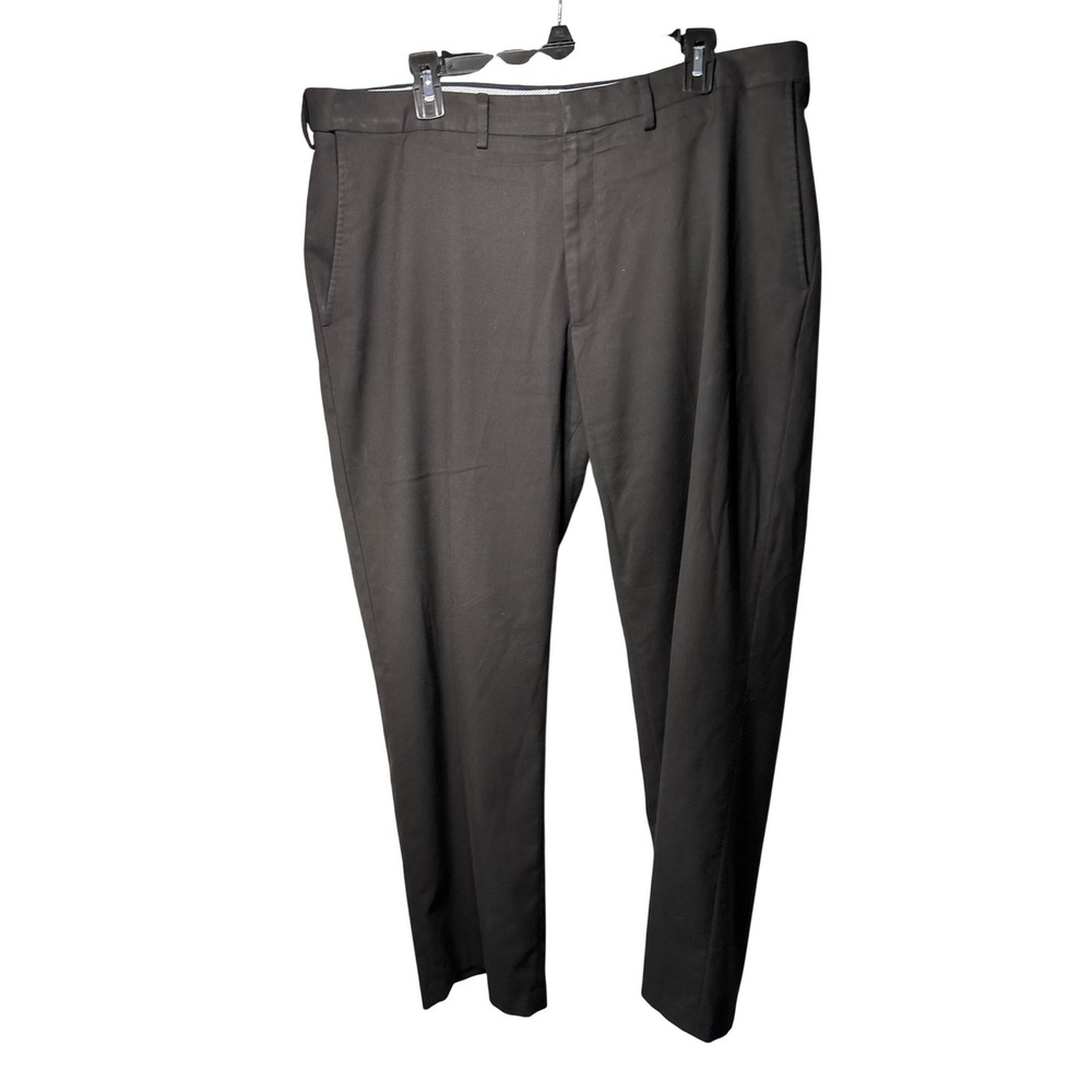 JM Haggar Classic Fit Black Dress Pants Mens Size 38 x 30 Flat Front Slacks - Picture 1 of 6